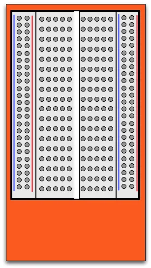 A solderless breadboard
