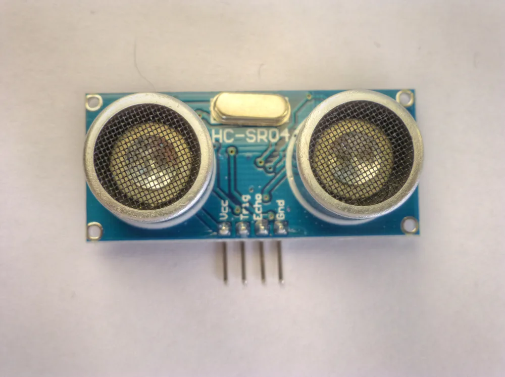 An HC-SR04 ultrasonic distance sensor