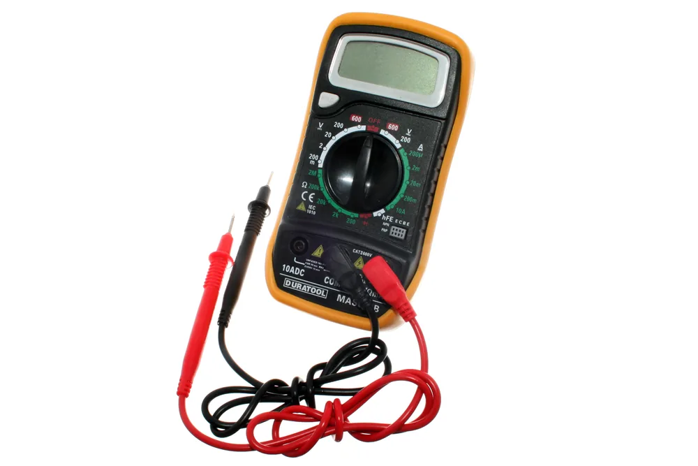 A handheld digital multimeter